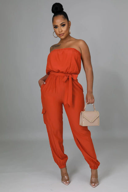 Off Shoulder Strapless Jumpsuit