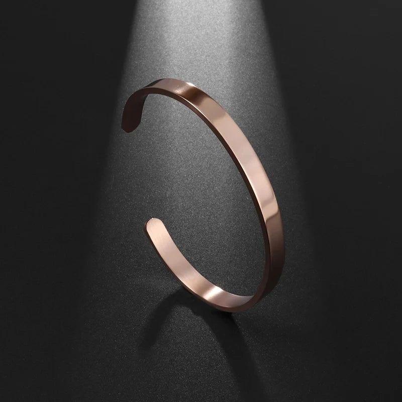 Polished Steel Open Cuff Bangle