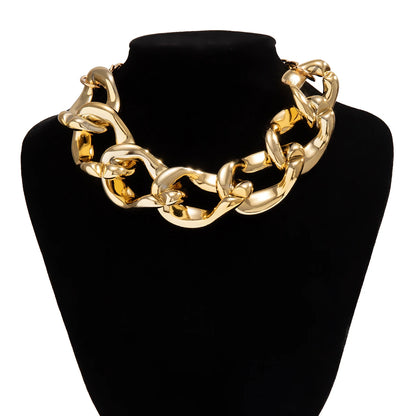Exaggerated Thick Metal Cuban Chain Choker