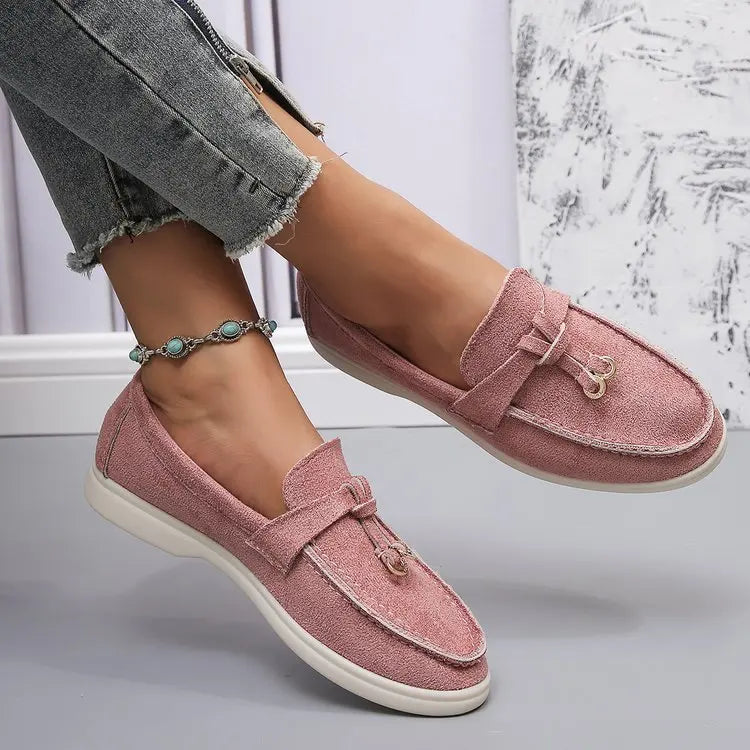 Lefu Women's Soft Leather Comfortable Flats