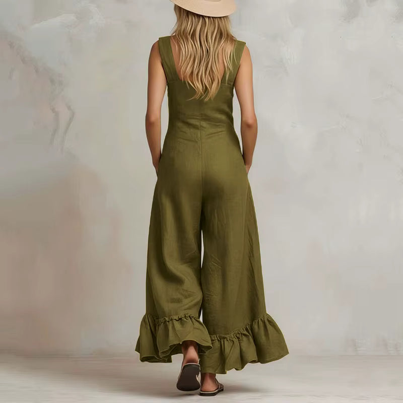 Aurora Ruffle Wide Leg Jumpsuit