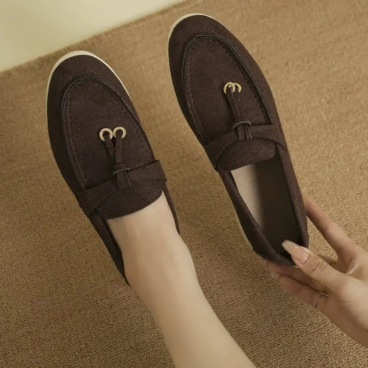 Lefu Women's Soft Leather Comfortable Flats