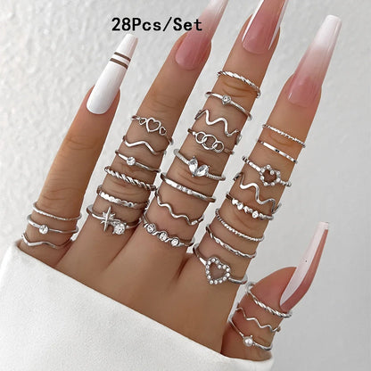 Bohemian Style Women Ring Set