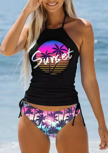Two Piece Drawstring Summer Swimsuit