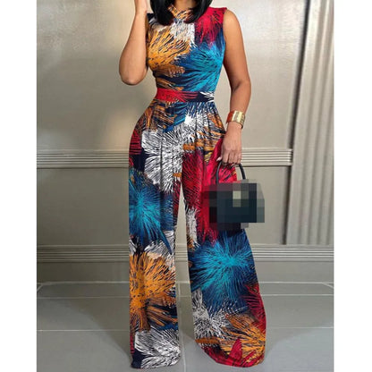 Elegant Wide Leg Sleeveless Jumpsuit