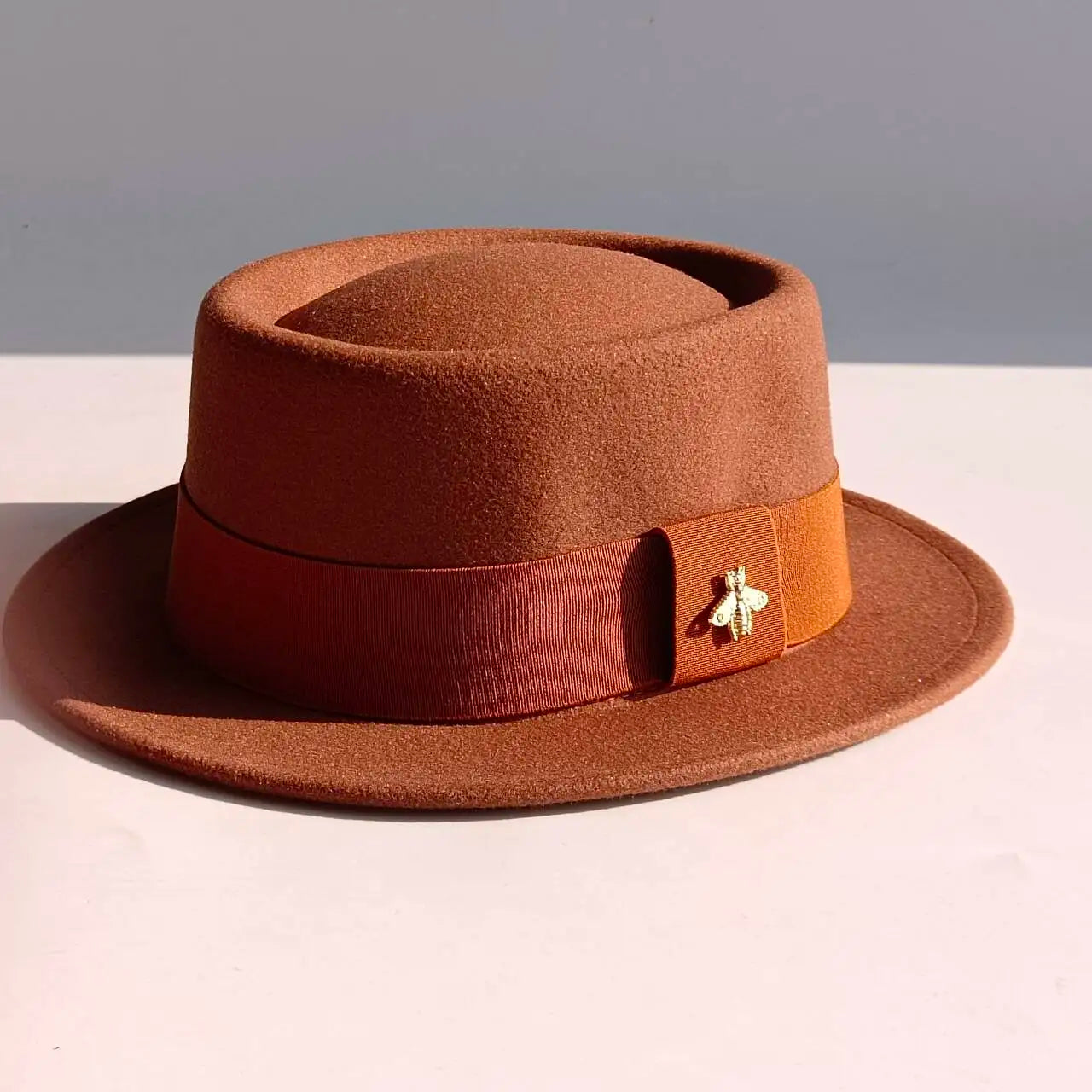 Bee Accent Pork Pie Fedora Hat