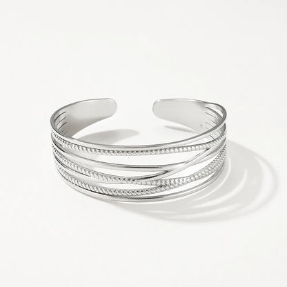 Multilayer Hollow Open Cuff Bracelet