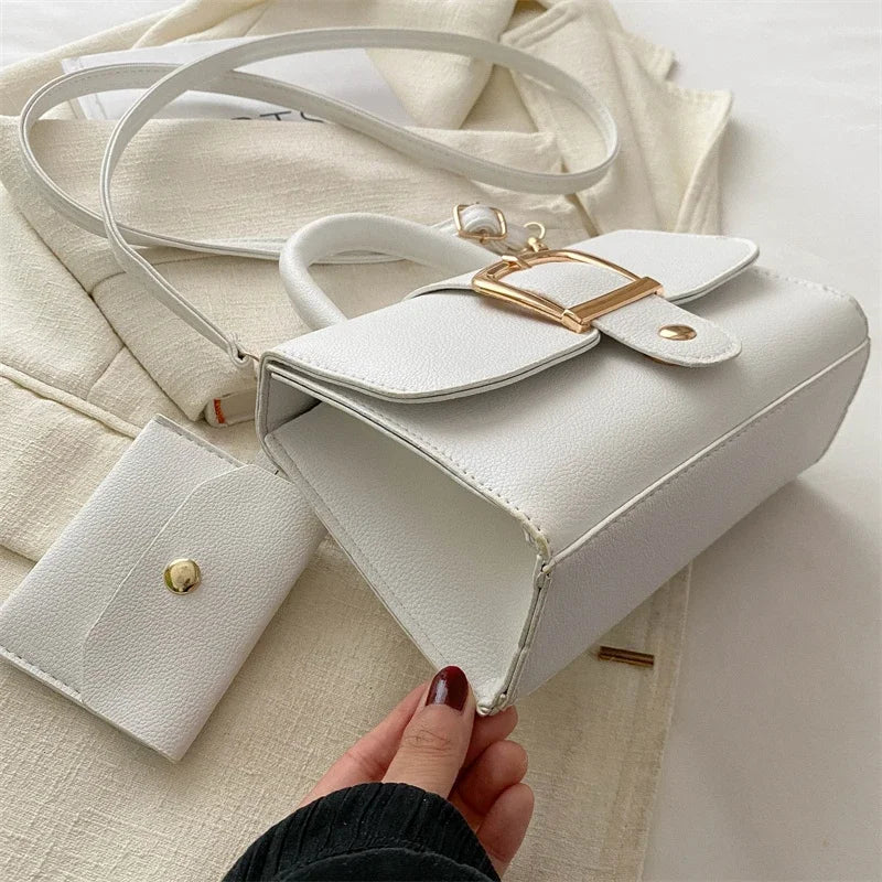 Structured Buckle Top-Handle Mini Bag