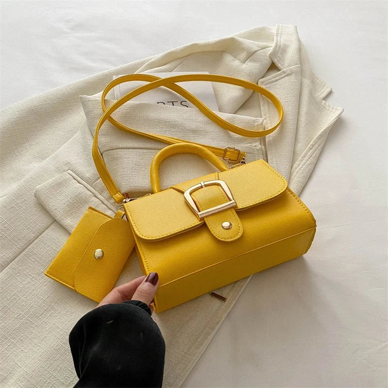 Structured Buckle Top-Handle Mini Bag