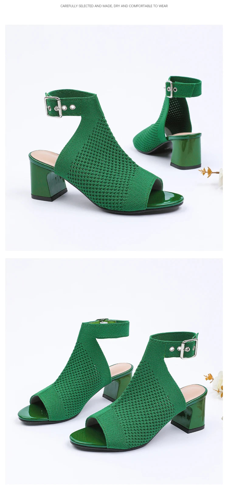Chic Knit Peep Toe Sandals