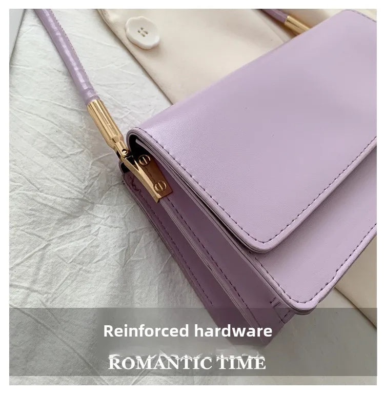 Minimalist Leather Baguette Shoulder Bag
