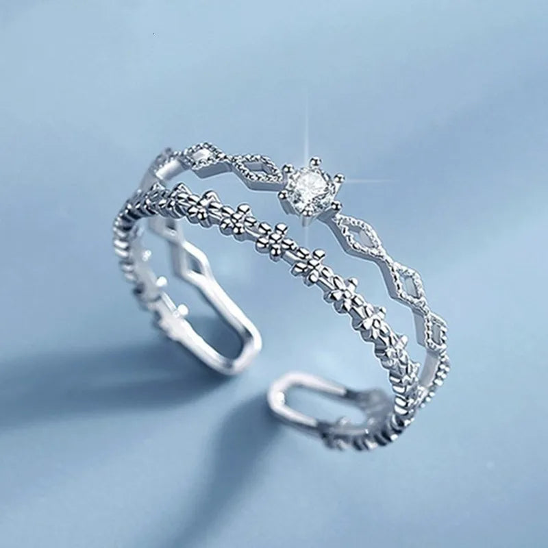 Exquisite Adjustable Sterling Silver Ring