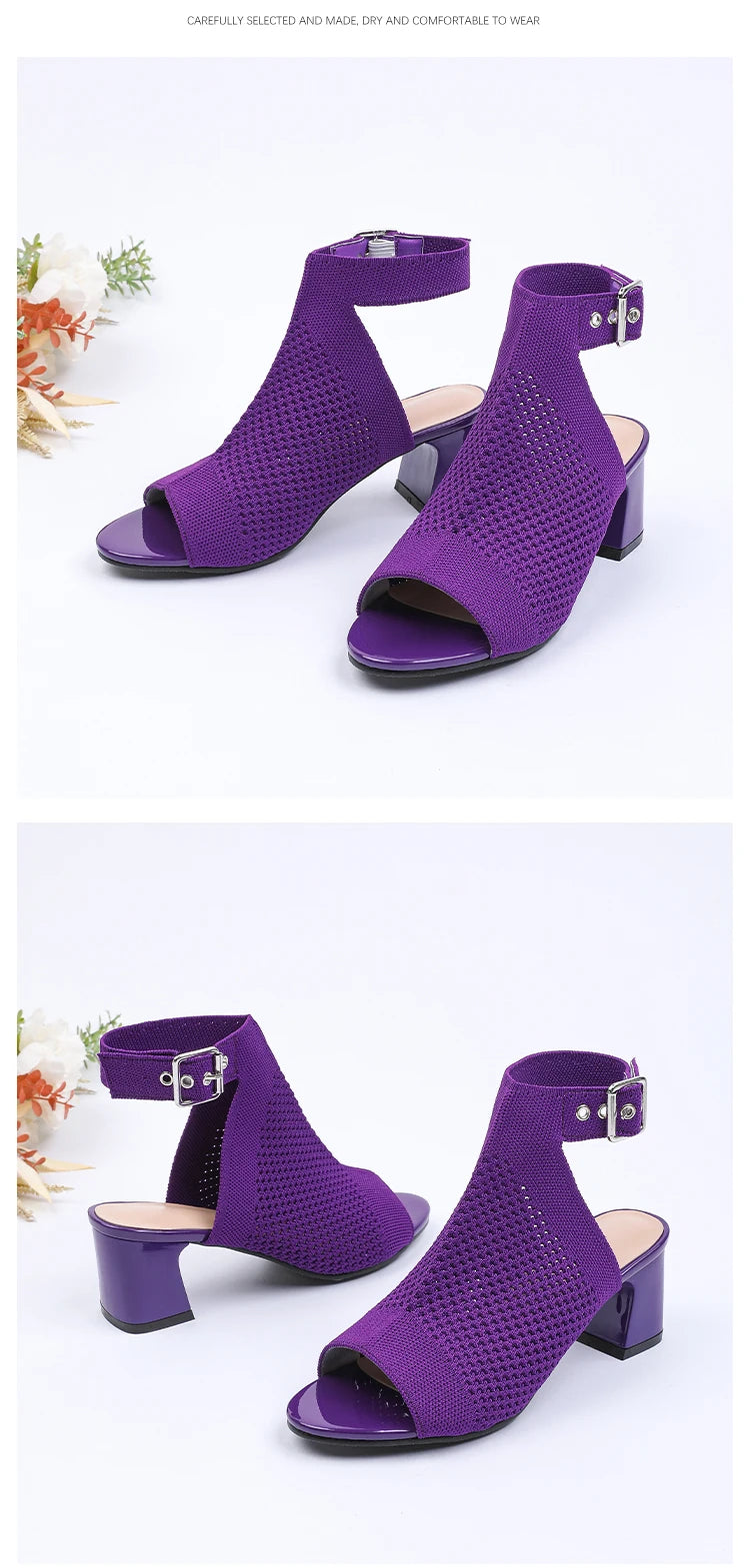 Chic Knit Peep Toe Sandals