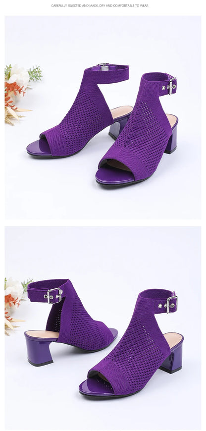 Chic Knit Peep Toe Sandals