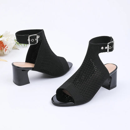 Chic Knit Peep Toe Sandals