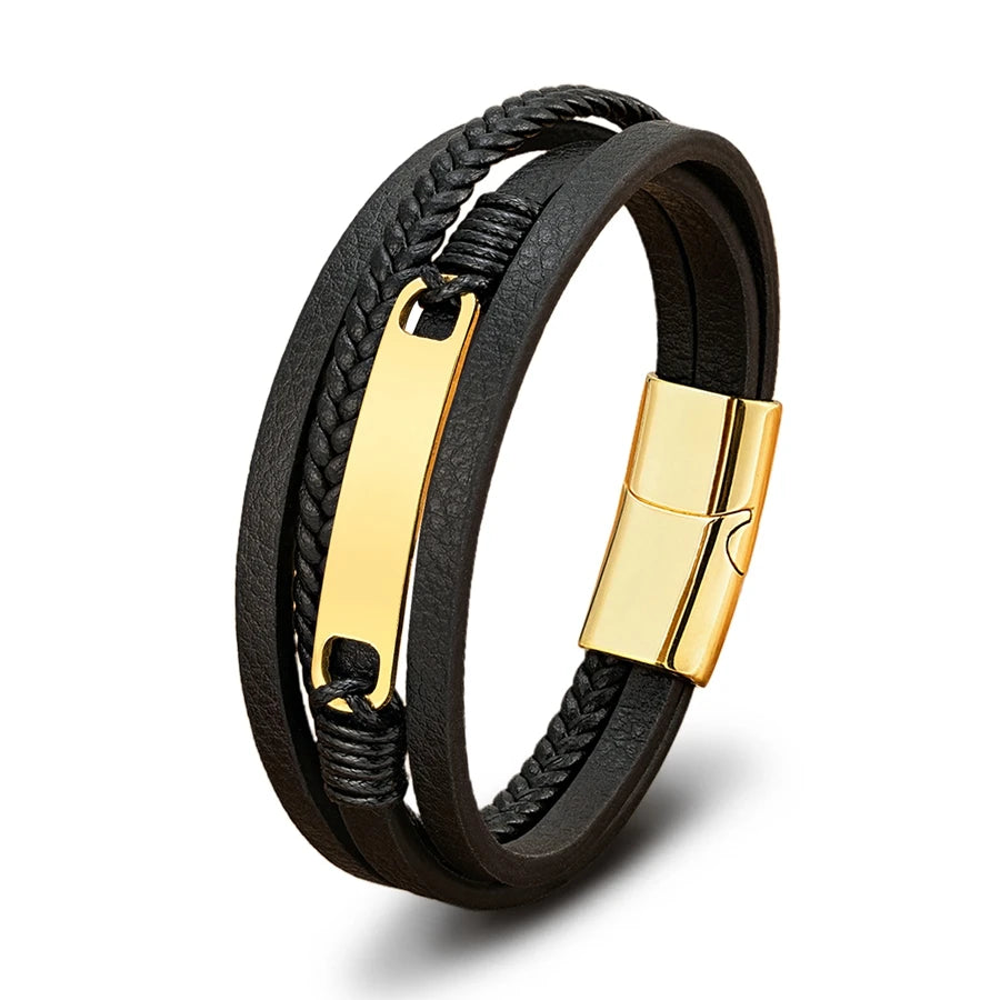 Braided Leather Statement Bracelet