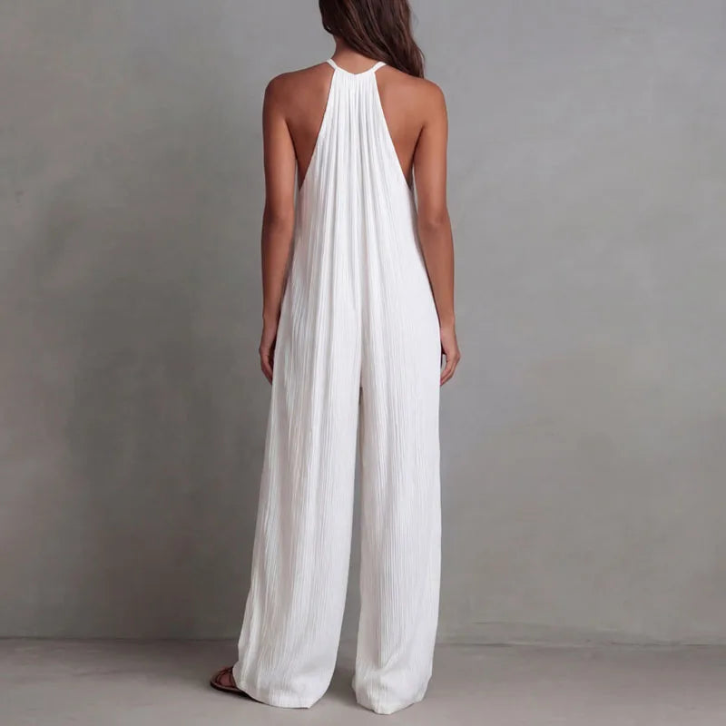 Halter Neck Wide Leg Jumpsuit