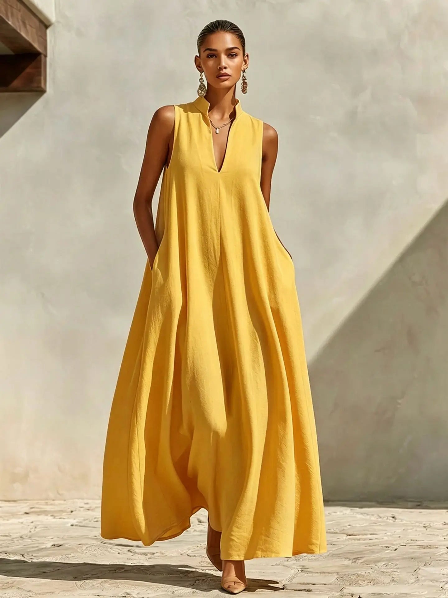 Minimalist Sleeveless Maxi Dress