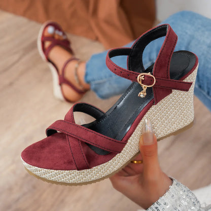 Espadrille Crisscross Wedge Sandals