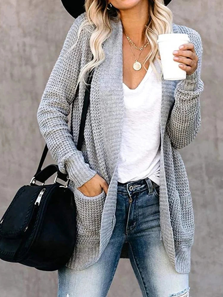 Knitted Open Front Cardigan