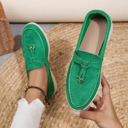 Lefu Women's Soft Leather Comfortable Flats