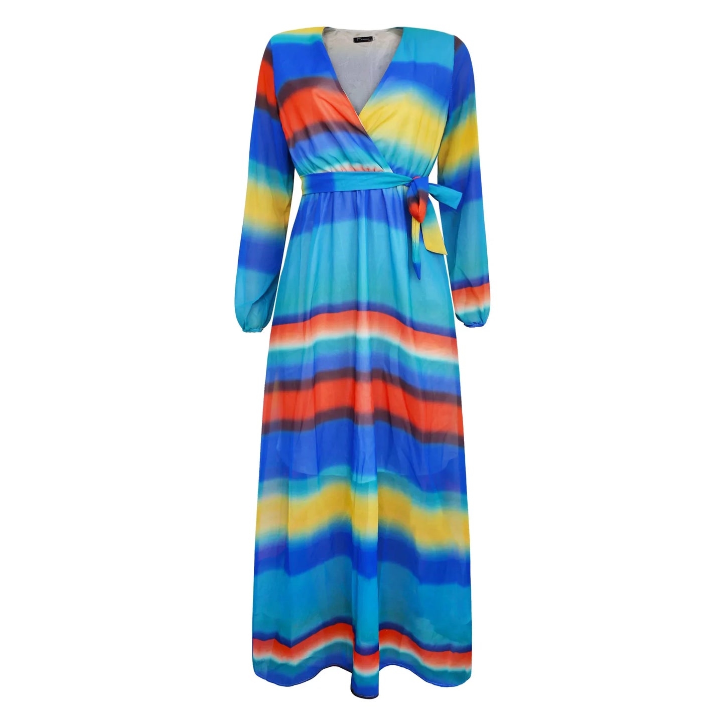 Women's Printed Wrap Maxi Dress