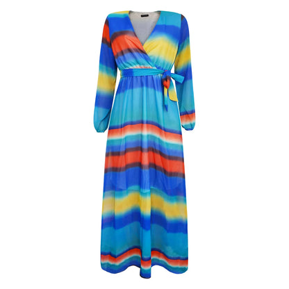Women's Printed Wrap Maxi Dress