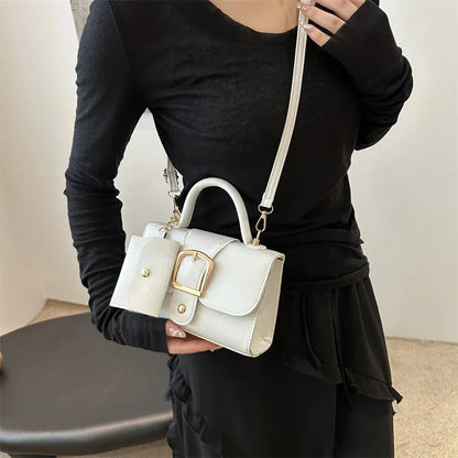 Structured Buckle Top-Handle Mini Bag