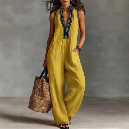 Effortless Elegance Deep V-Neck Jumpsuit