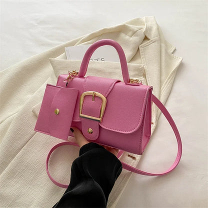 Structured Buckle Top-Handle Mini Bag