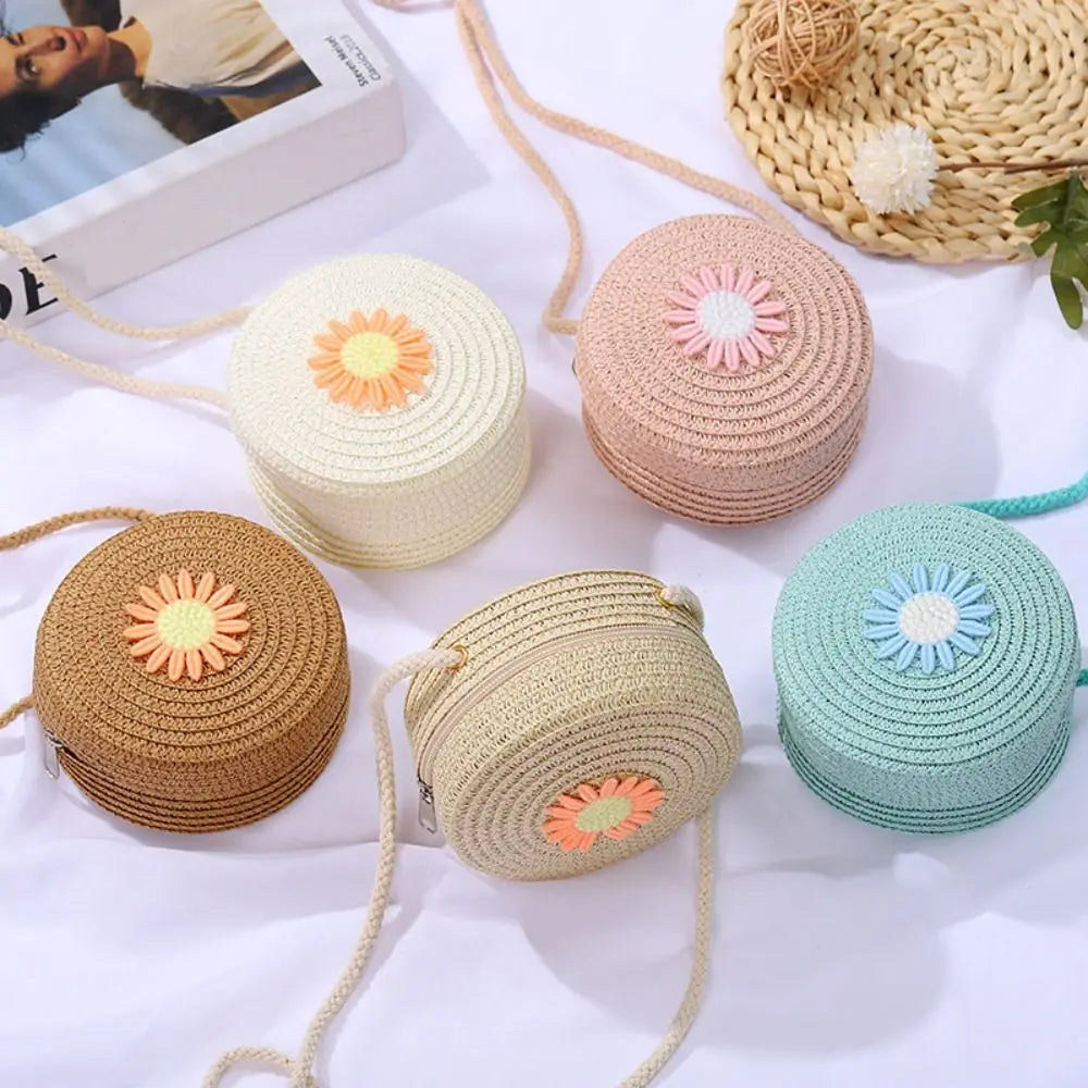 Handmade Round Rattan Crossbody Bag