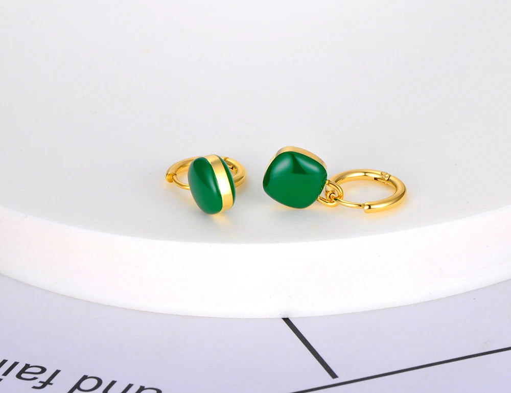 Colorblock Charm Hoop Earrings