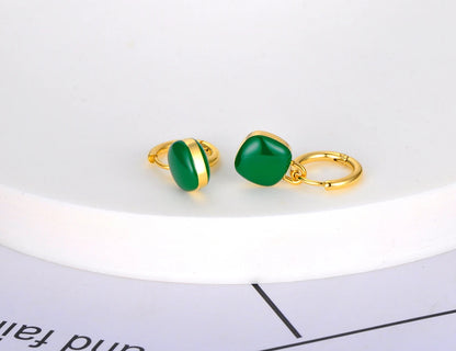 Colorblock Charm Hoop Earrings