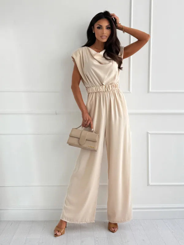 Sophia Elegant Wide Leg Jumpsuit with Belt
