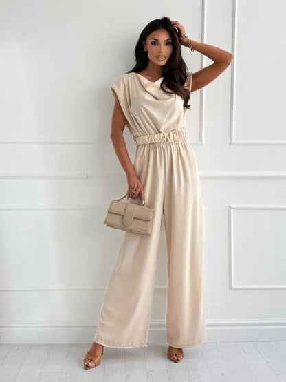 Sophia Elegant Wide Leg Jumpsuit with Belt