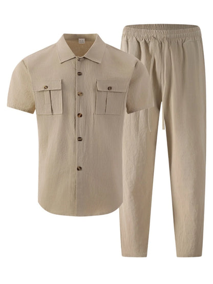 Men's Ultimate Cotton Linen Casual Streetwear Co-ord Set