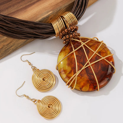 Hand-Woven Resin & Aluminum Statement Set