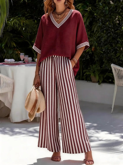 Coastal Breeze Striped Two-Piece Set
