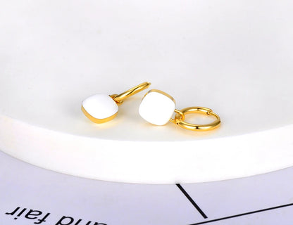 Colorblock Charm Hoop Earrings