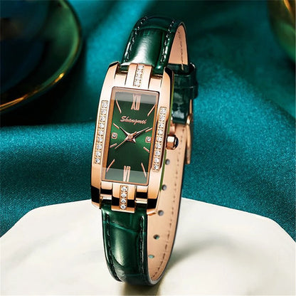 5-Piece Elegant Baroque Rhinestone Women's Watch & Jewelry Set