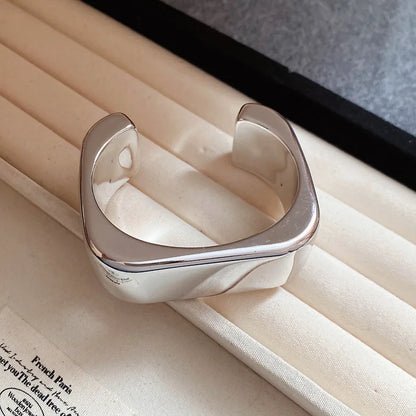 Irregular Geometric Glossy Opening Bangle