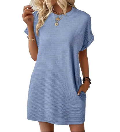 Relaxed Short Sleeve Mini Dress