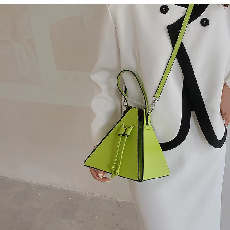 Geo Triangle Drawstring Bucket Bag