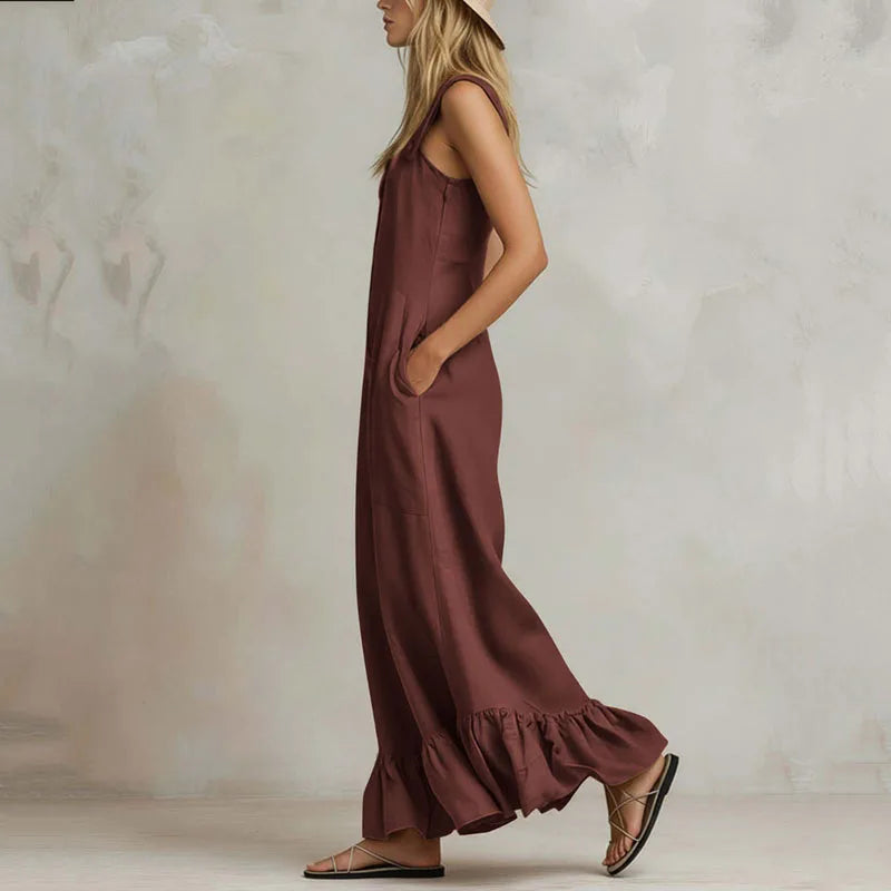 Aurora Ruffle Wide Leg Jumpsuit