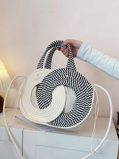Aura Woven Straw Shoulder Handbag