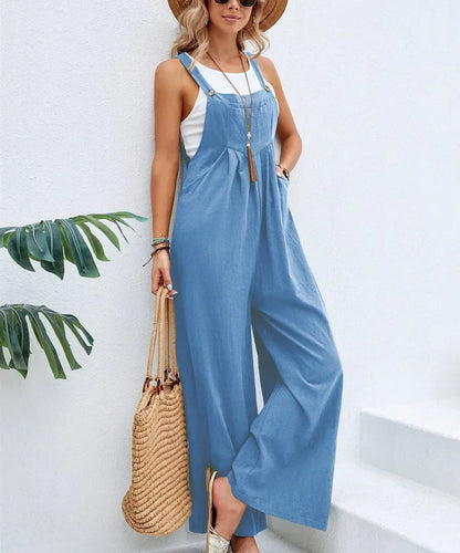 Wide Leg Loose Suspender Jumpsuit