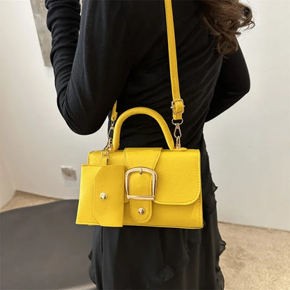 Structured Buckle Top-Handle Mini Bag