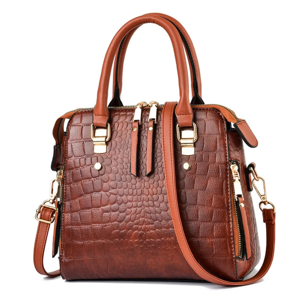 Luxury Crocodile Pattern Handbag