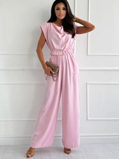 Sophia Elegant Wide Leg Jumpsuit with Belt