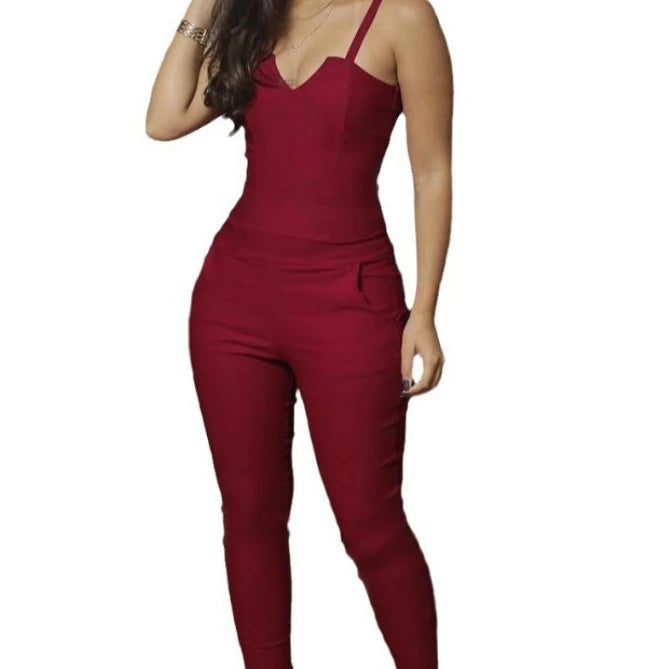 V Cut Dressy Jumpsuit